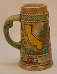 Anheuser Busch Budweiser Beer CALIFORNIA Stein CS56 Mug Ceramarte